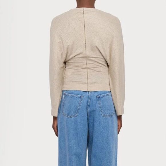 Faithfull the Brand Linen Dolman Sleeve Top 4 - Picture 4 of 7